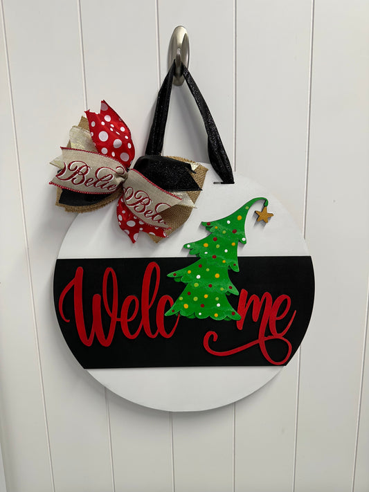 Welcome Christmas Door Sign