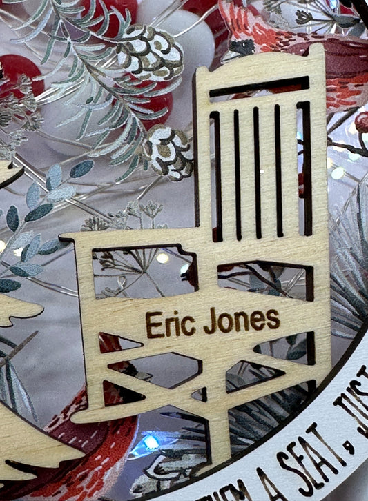 Memory Ornament Red Cardinal Acrylic Backer