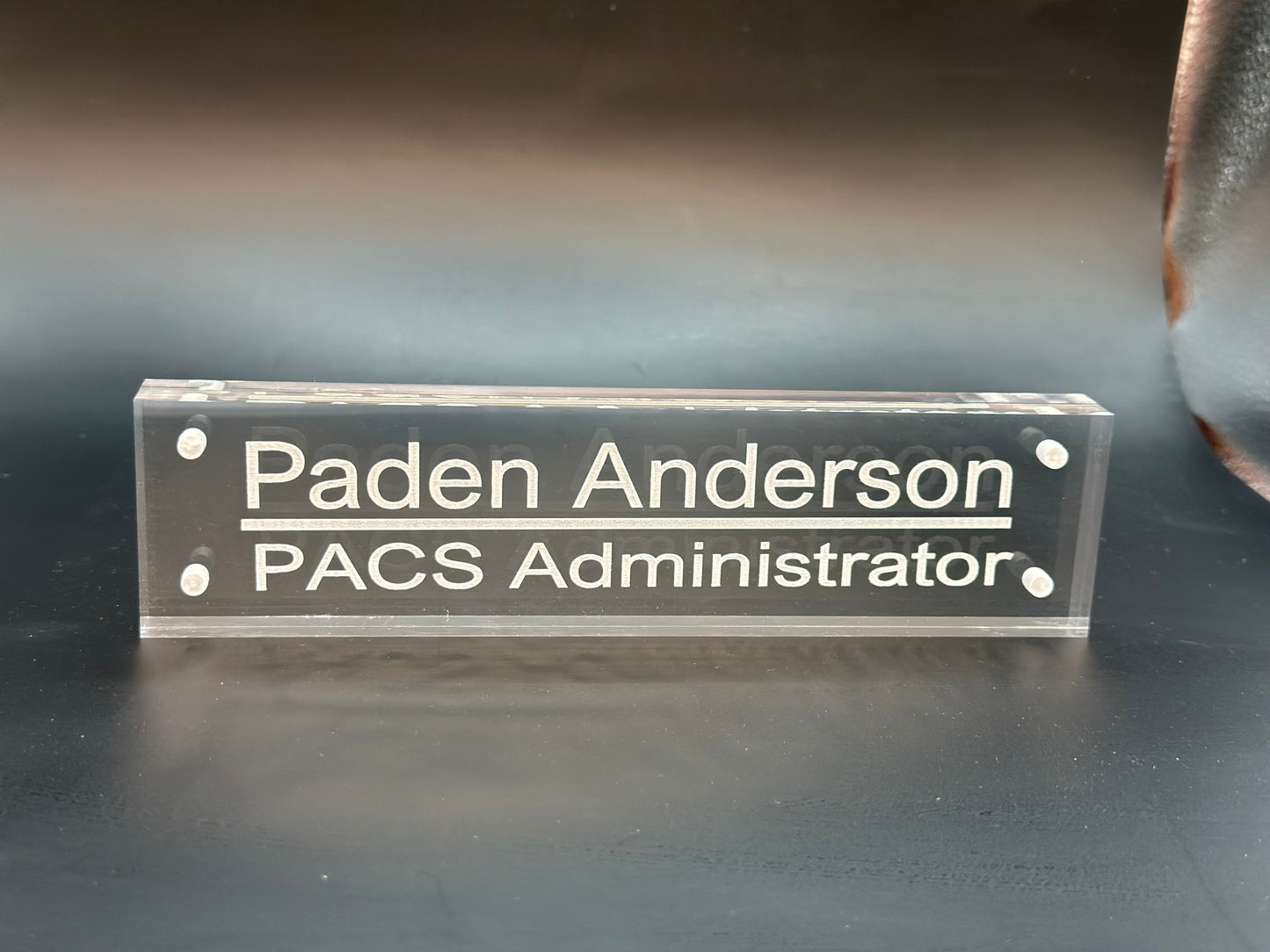 Desk Name Plate Acrylic Custom