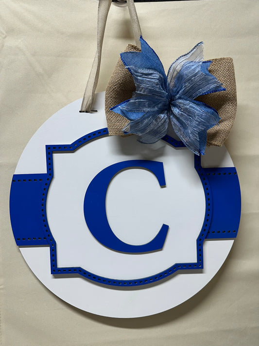 Monogrammed Door Sign Custom