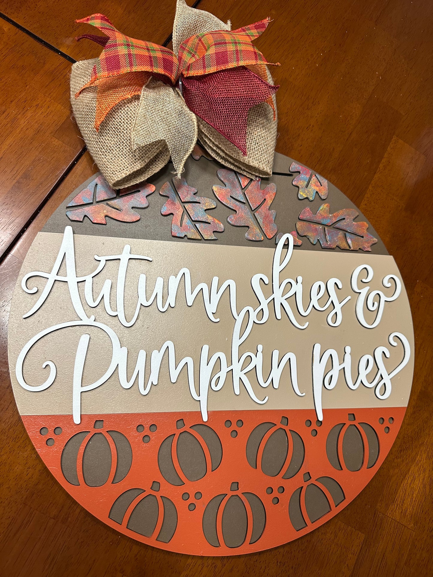 Autumn Skies and Pumpkin Pies Fall Sign