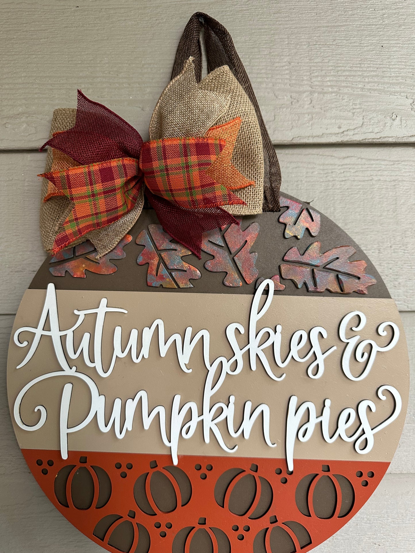 Autumn Skies and Pumpkin Pies Fall Sign