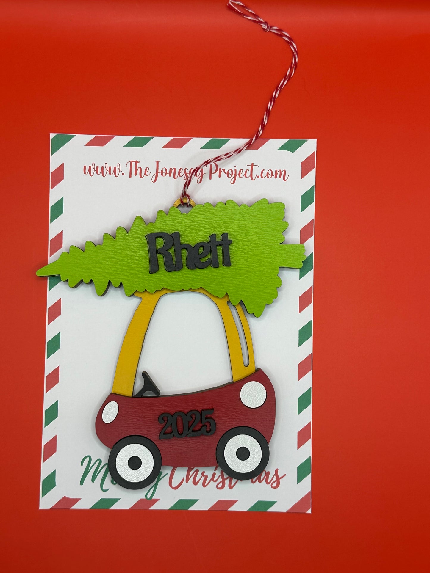 Christmas Toddler Car with Tree on Top