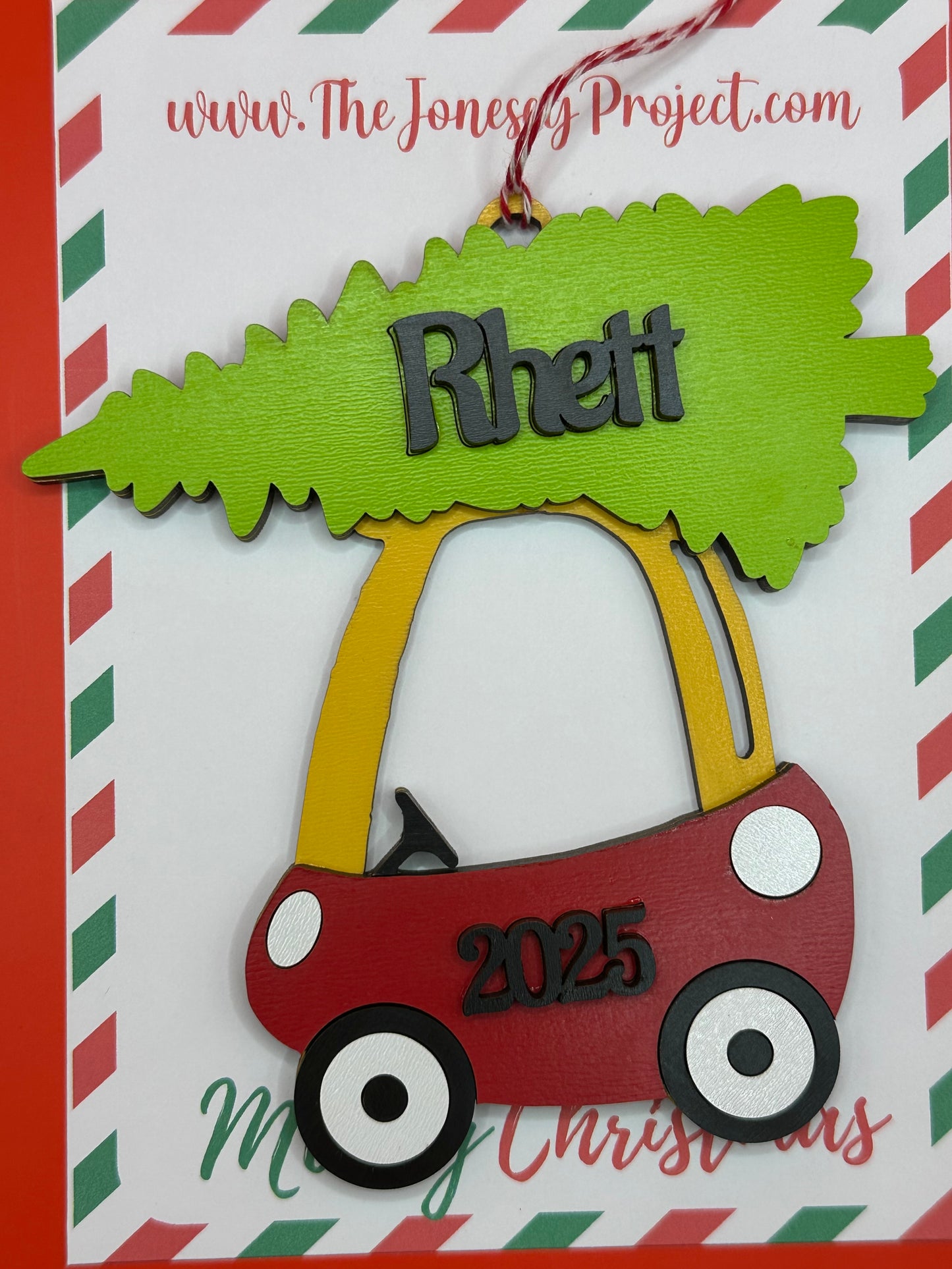 Christmas Toddler Car with Tree on Top