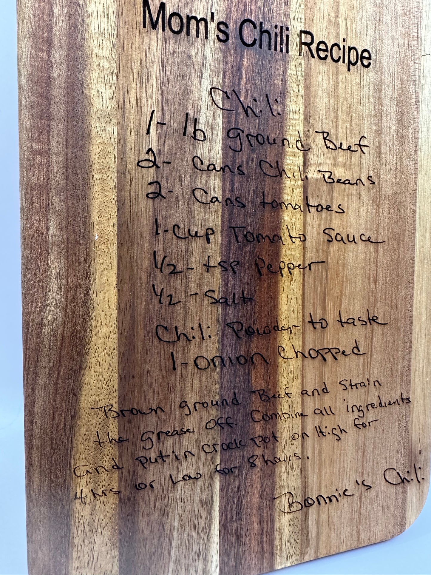 Recipe Cutting Board - Custom
