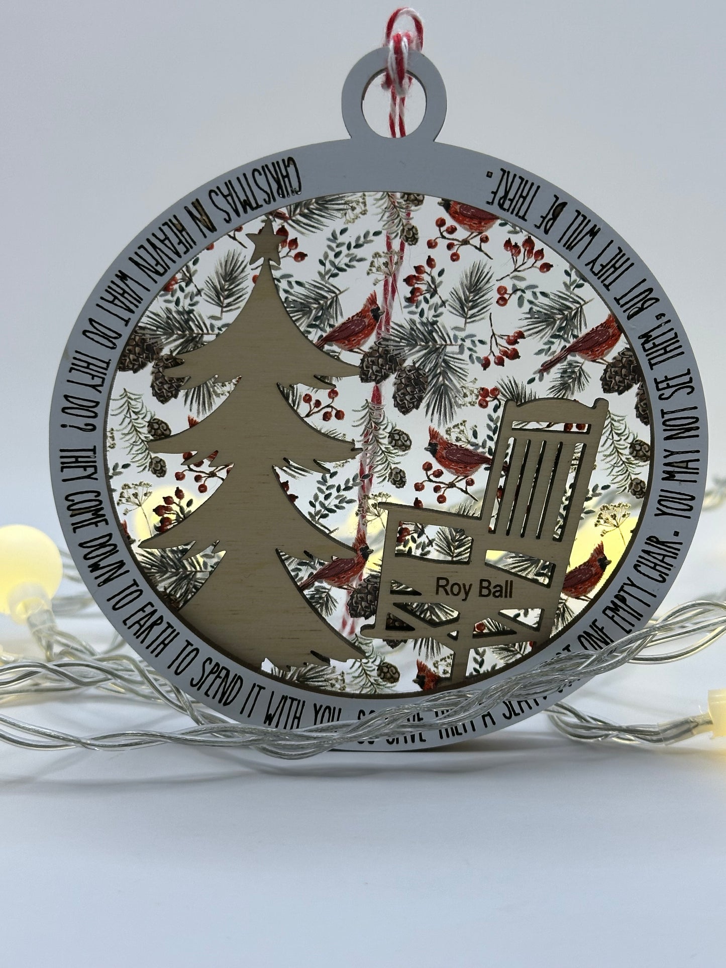 Memory Ornament Red Cardinal Acrylic Backer