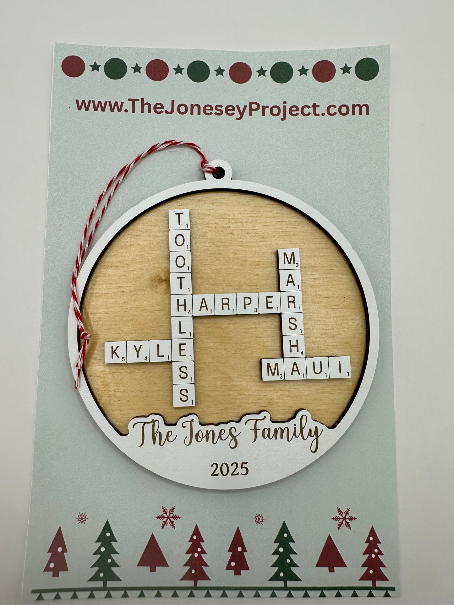 Family Scrabble Ornament