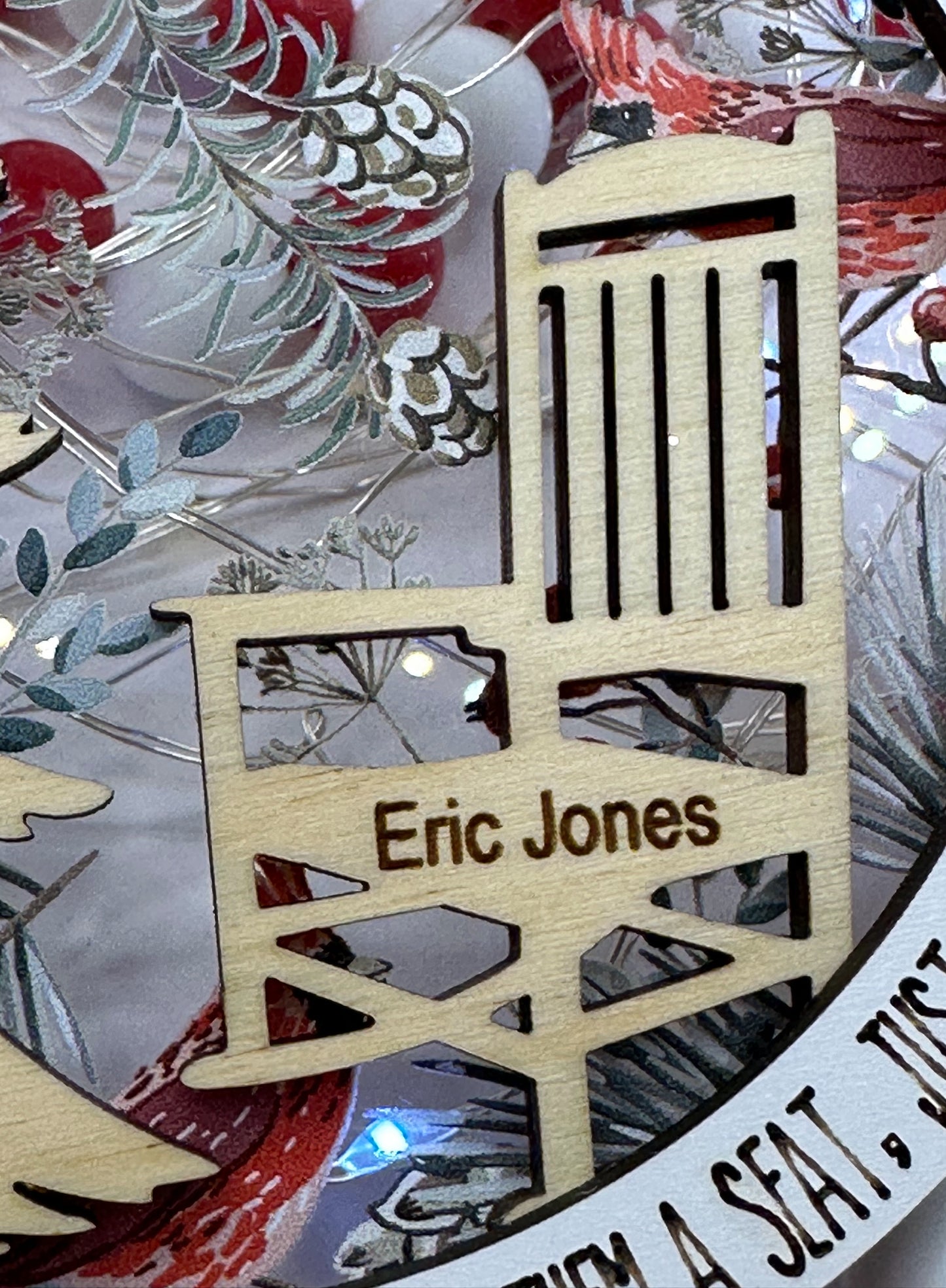 Memory Ornament Red Cardinal Acrylic Backer