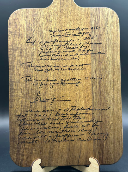 Recipe Cutting Board - Custom